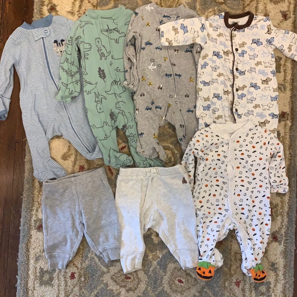 Lot of newborn boys pajamas